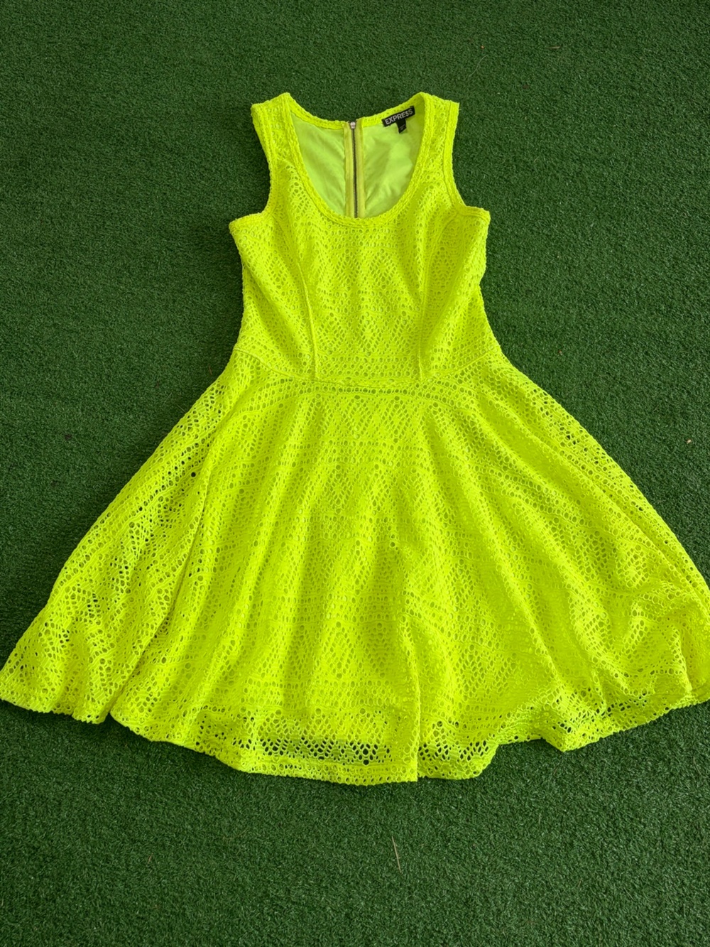Express Neon Yellow Tank Top with Branded Trim